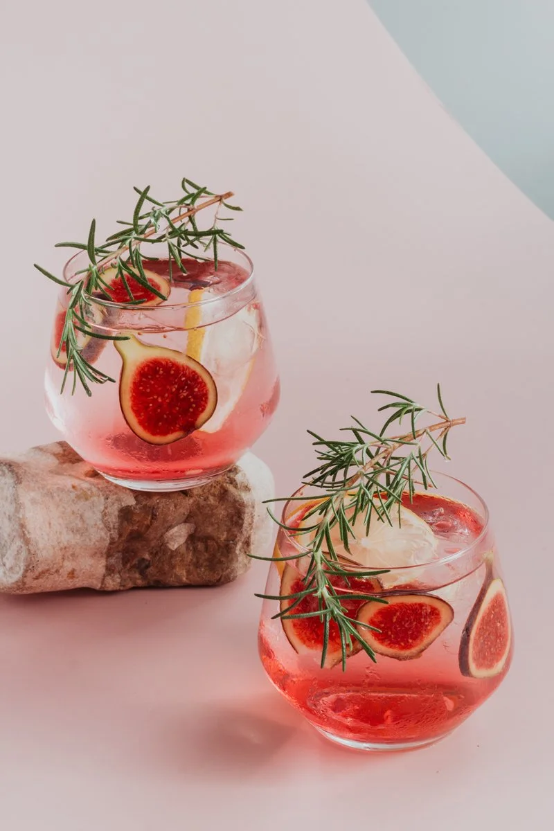 Two Titmice Vodka cocktail with figs and rosemary